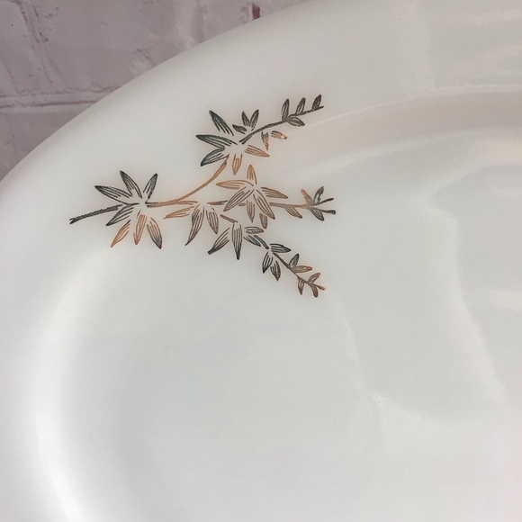 Vintage Federal Glass Golden Bamboo Serving Platter - Picture 2 of 7